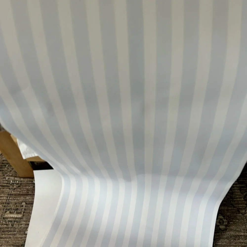 Blue and White Thick PEEL & STICK Striped Pattern Wallpaper